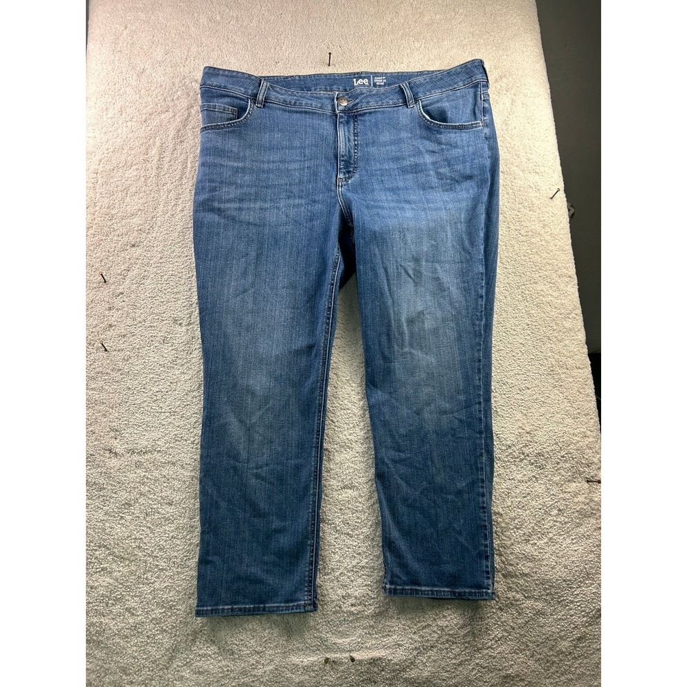 Lee Jeans Women's Light Blue Regular Fit Straight Leg Size 24W